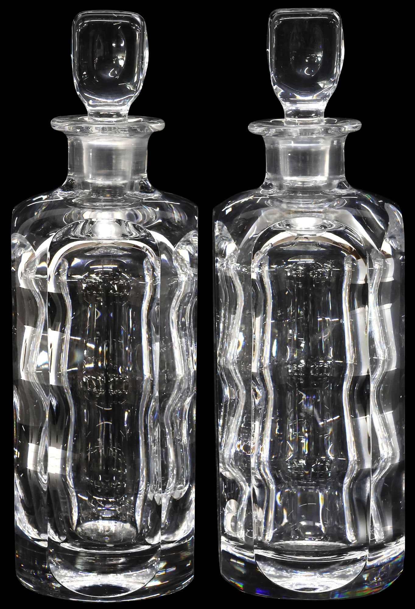 (2) SVEN PALMQUIST (1906-1984) FOR ORREFORS CUT CRYSTAL DECANTERS (1 of 4)