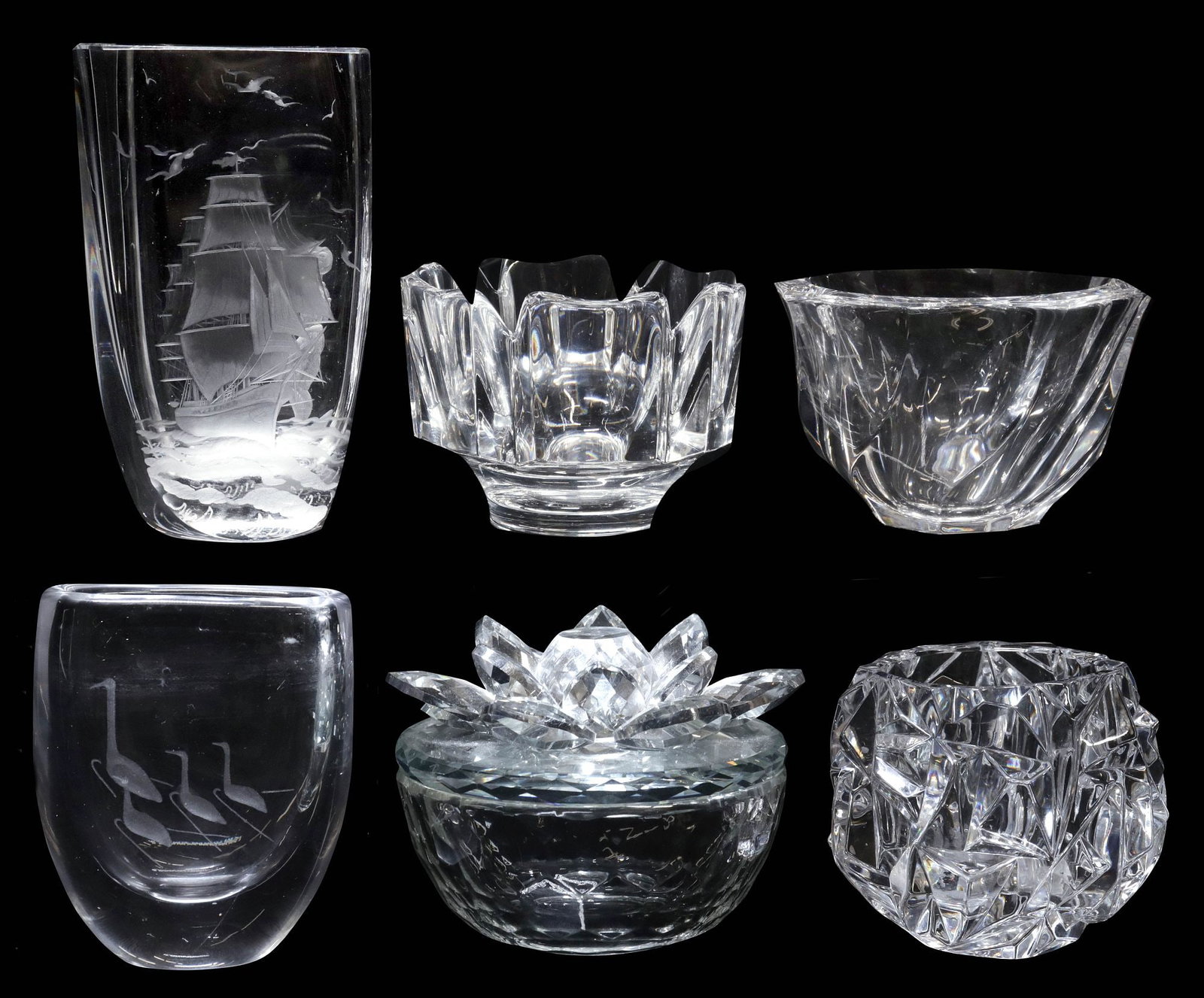 (6) LARS KJELLANDER, KOSTA BODA, ORREFORS & OTHER ART GLASS TABLE ITEMS (1 of 11)