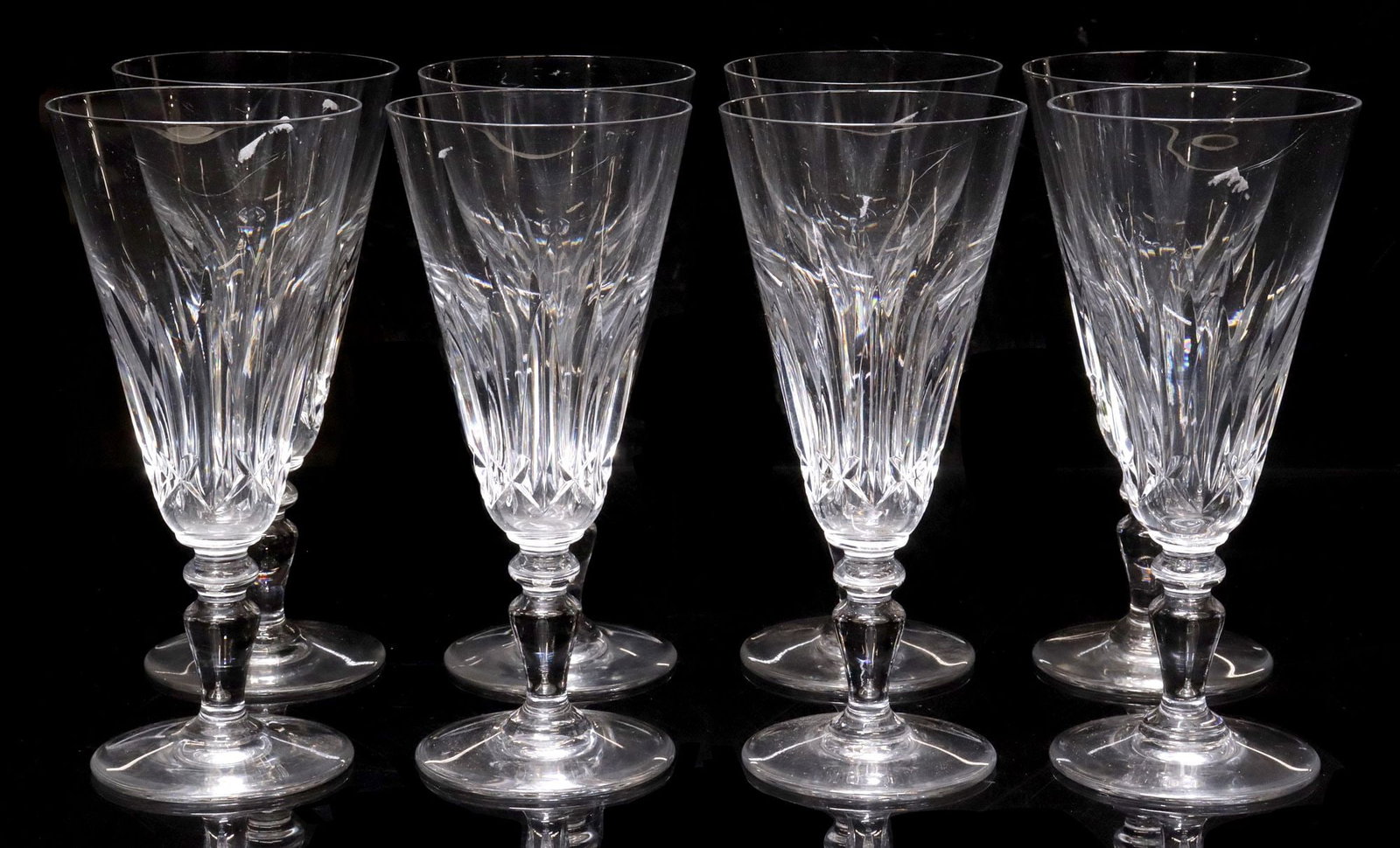 (8) FRENCH BACCARAT "ILE DE FRANCE" CUT CRYSTAL FLUTED CHAMPAGNE GLASSES (1 of 3)