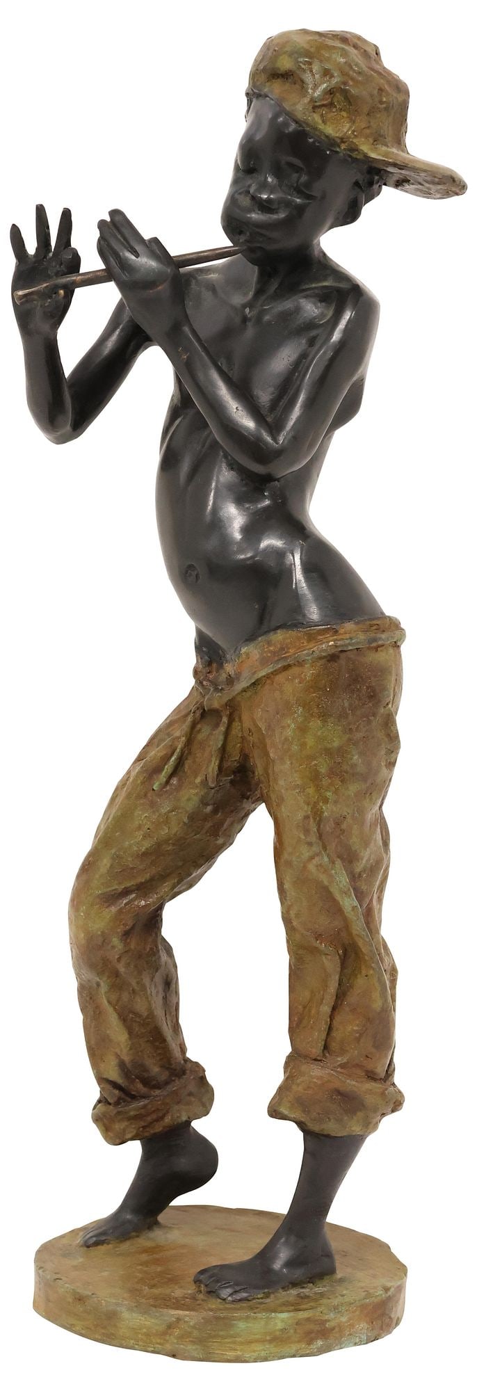 SIDNEY BECK (SOUTH AFRICAN, B.1936) BRONZE SCULPTURE, PENNY WHISTLER (1 of 5)