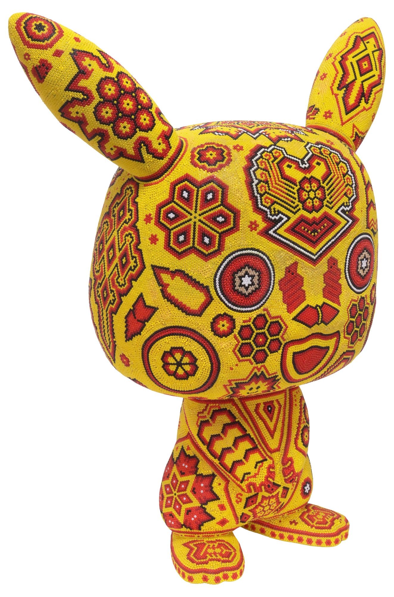 CHROMA AKA RICK WOLFRYD (B.1953), 'PIKACHU': Huichol style color beaded vinyl figure, "Pikachu," Chroma aka Rick Wolfryd (Richard Wolfryd, California/ Mexico, b.1953), signed, titled, numbered AP, and dated 2026 underfoot, approx 19"h, 17"w, 8"d