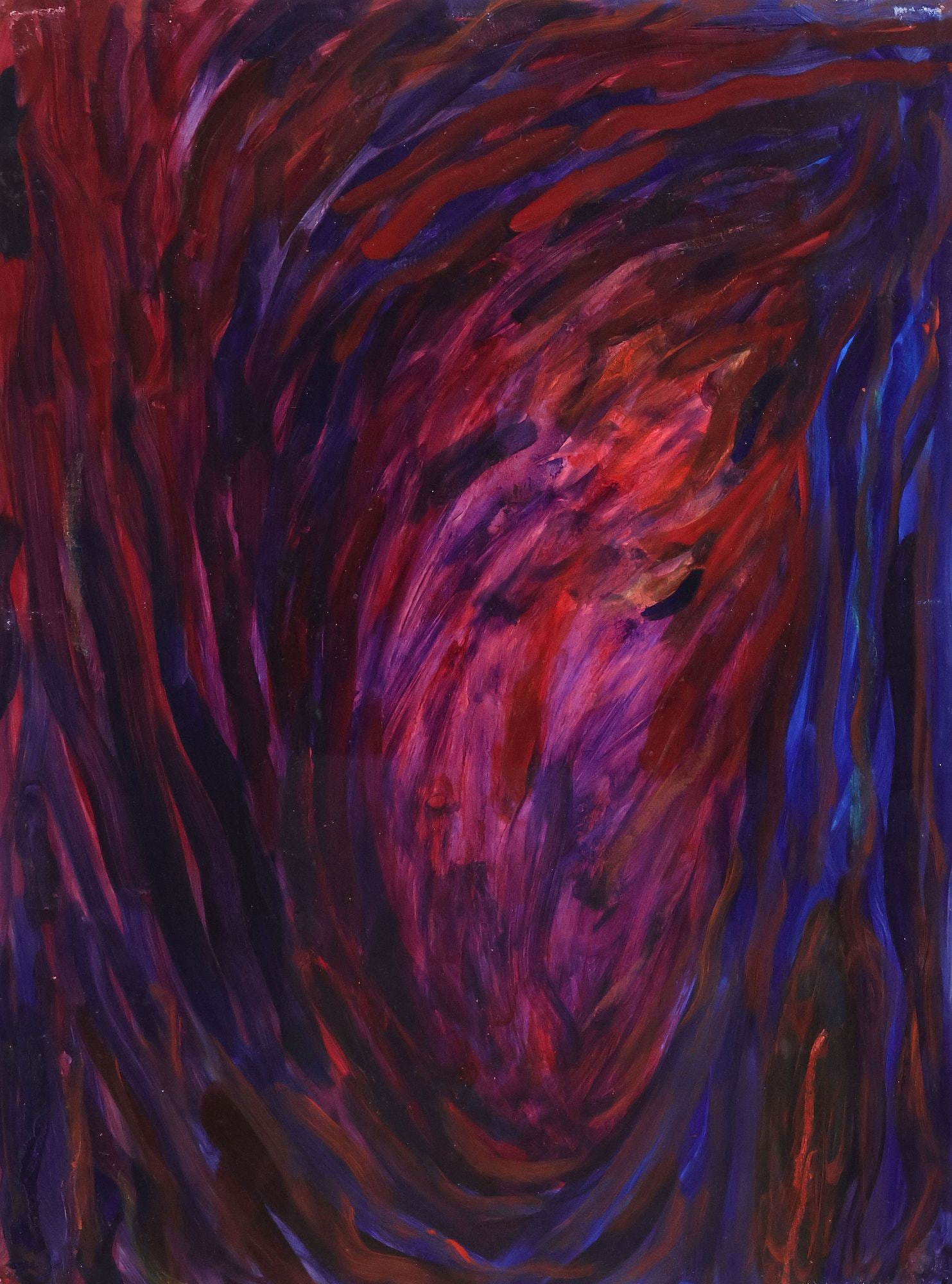 SYLVIA LARK (D.1990) ABSTRACT OIL PAINTING ON PAPER, 'COTE D'IVOIRE #8': Framed oil painting on gessoed rag paper, "Cote d'Ivoire #8," attributed to Sylvia Lark (Seneca, active in New York and California, 1947-1990), retaining Jeremy Stone Gallery, San Franci