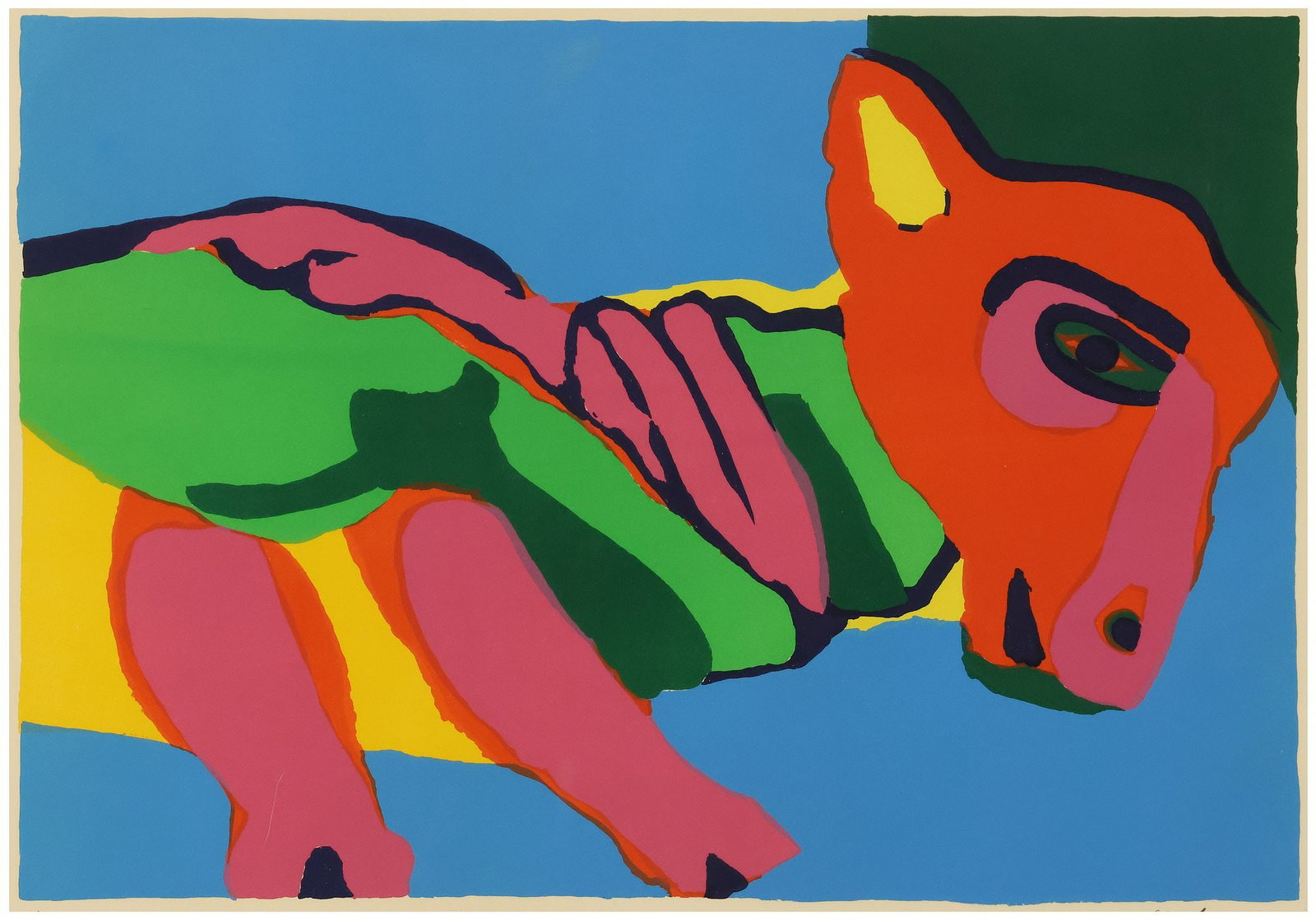 KAREL APPEL (1921-2006) COLOR LITHOGRAPH, 'DONKEY' (1 of 4)