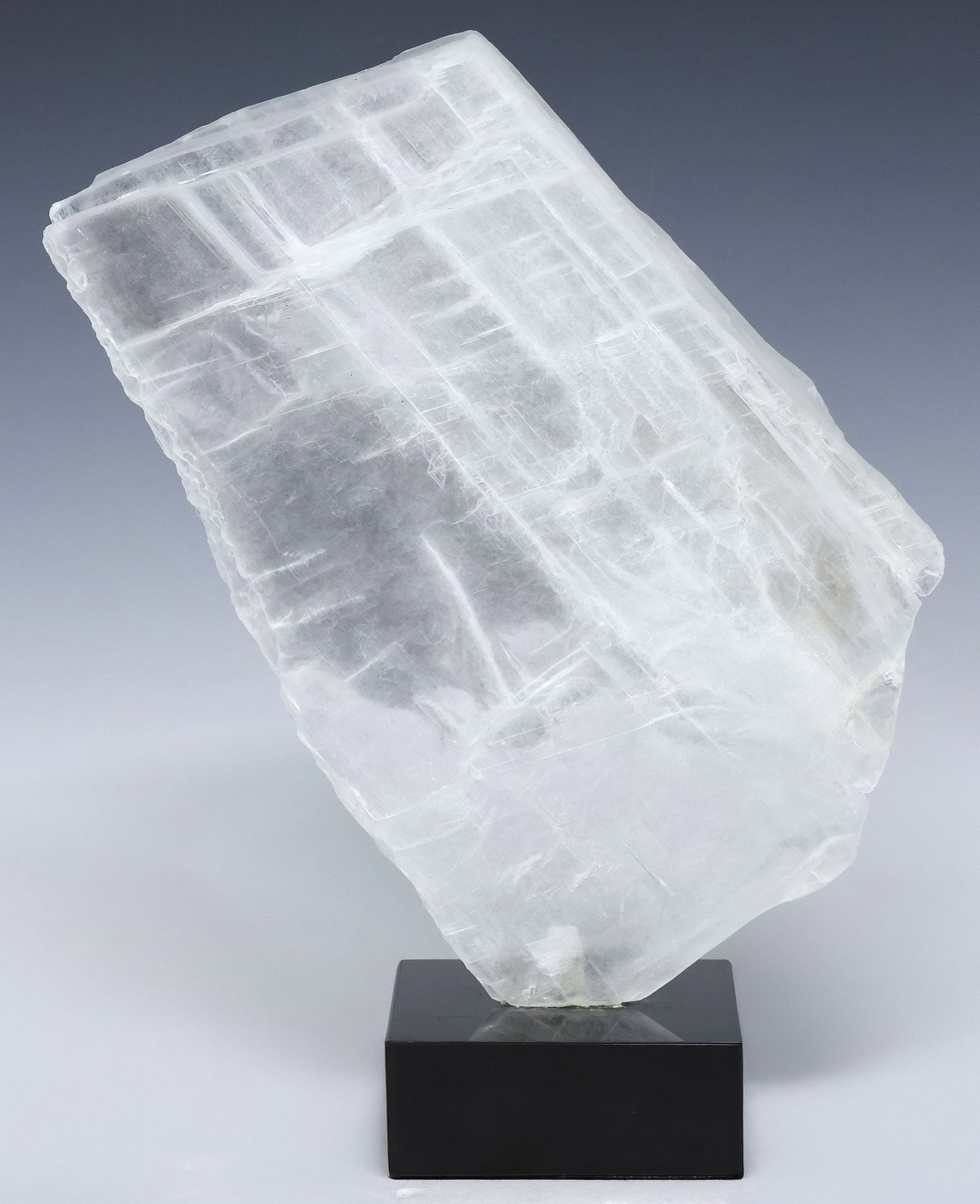 GEOLOGICAL WINDOWPANE SELENITE SPECIMEN ON MARBLE BASE (1 of 3)