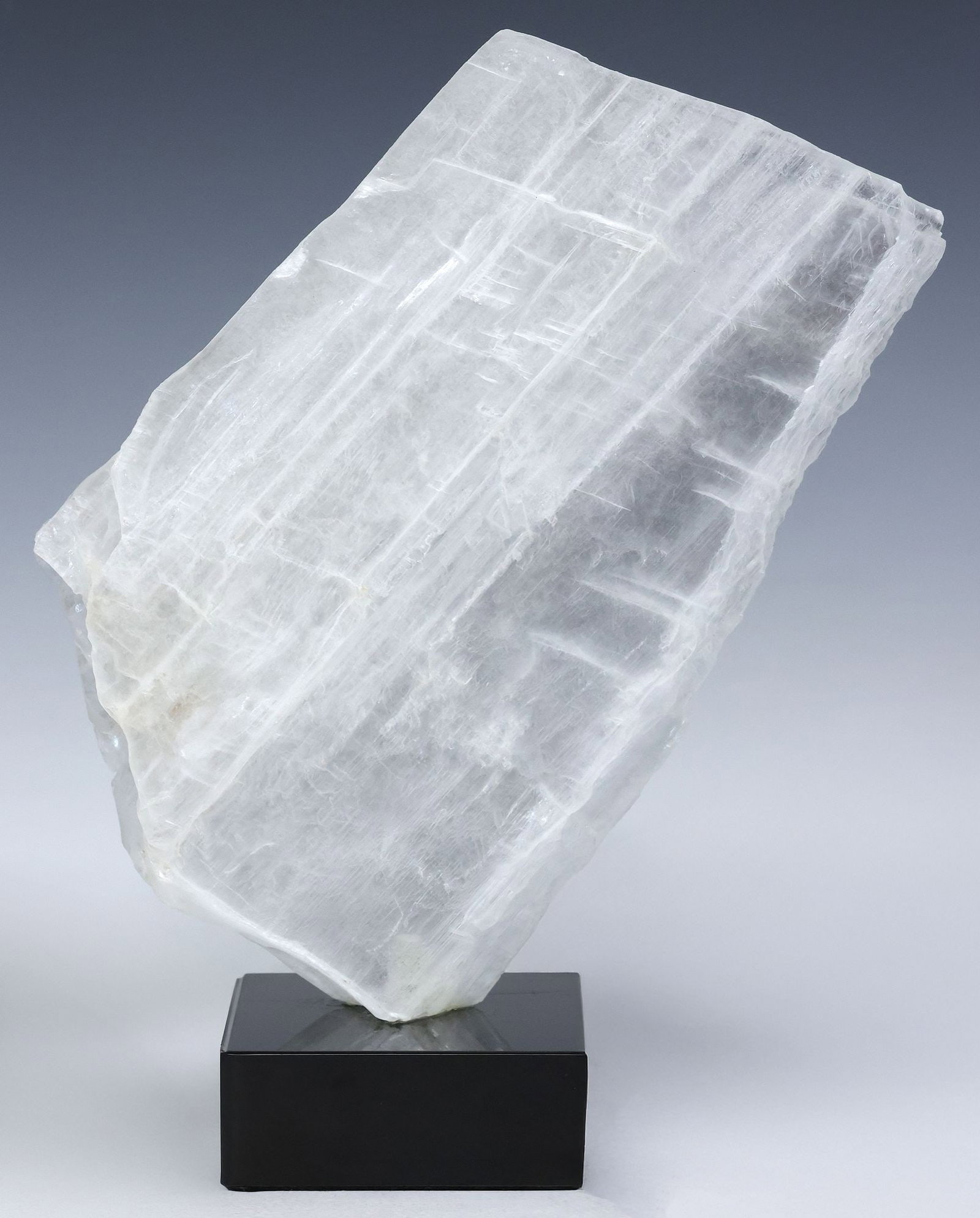 GEOLOGICAL WINDOWPANE SELENITE SPECIMEN ON MARBLE BASE - 3