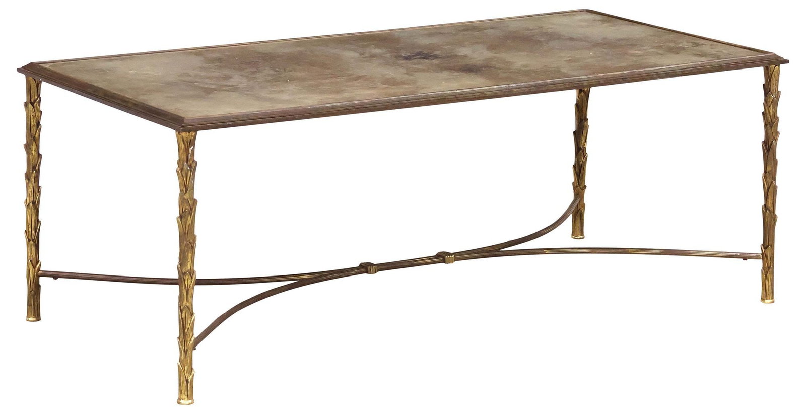 MAISON BAGUES STYLE VERRE EGLOMISE & GILT METAL COFFEE TABLE (1 of 4)