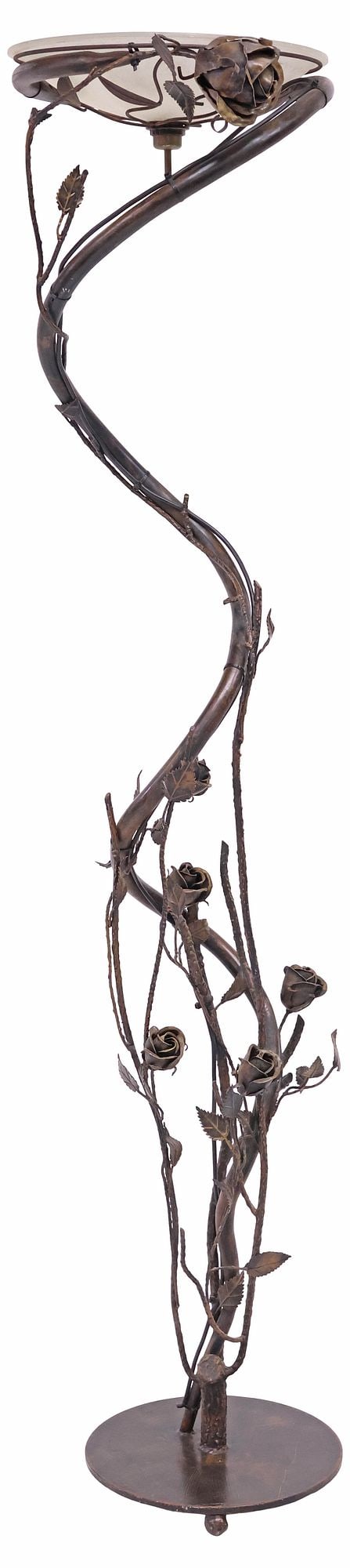 ITALIAN WROUGHT IRON 'ROSE GARDEN' 1-LIGHT FLOOR LAMP, 74"H (1 of 6)