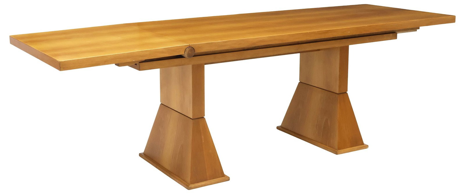 POSTMODERN TEAK SLIDING-TOP DROP-LEAF EXTENSION DINING TABLE - 4