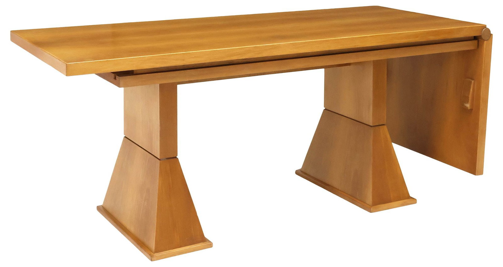 POSTMODERN TEAK SLIDING-TOP DROP-LEAF EXTENSION DINING TABLE - 5