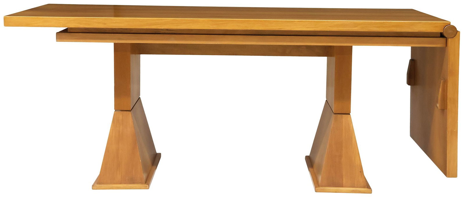POSTMODERN TEAK SLIDING-TOP DROP-LEAF EXTENSION DINING TABLE - 6