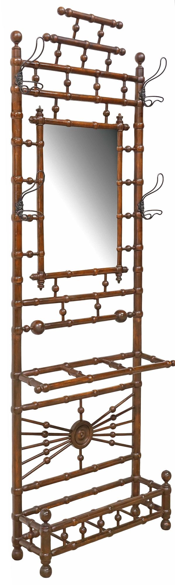 AESTHETIC MOVEMENT STICK & BALL MIRRORED HALL TREE (1 of 4)