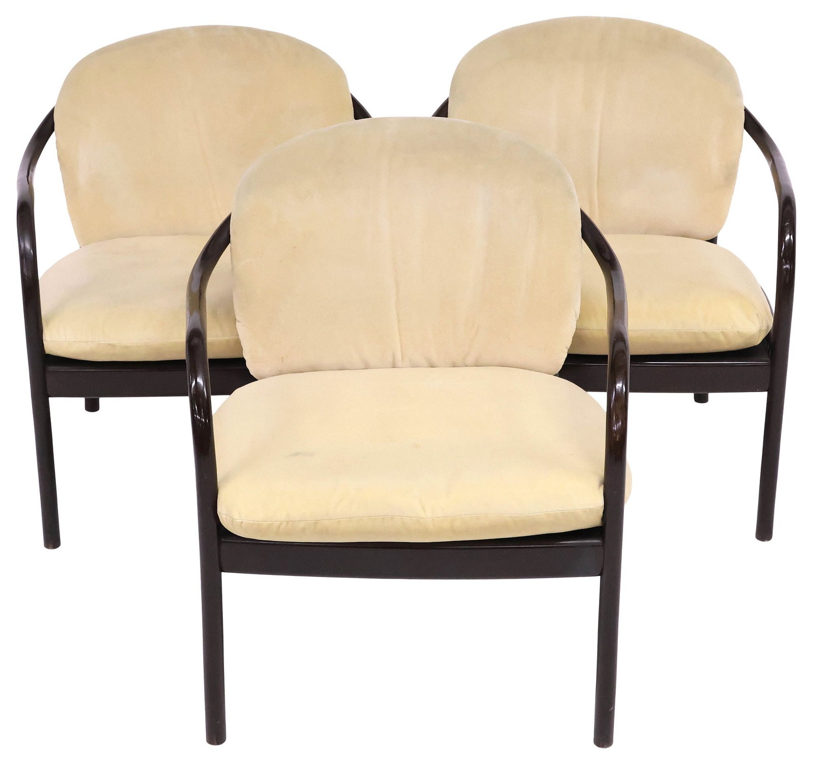 (3) THONET MID-CENTURY UPHOLSTERED & EBONIZED BENTWOOD ARMCHAIRS (1 of 3)