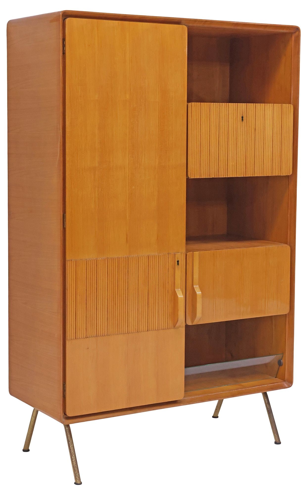 ITALIAN MID-CENTURY MODERN TEAK WARDROBE / ARMOIRE CABINET (1 of 4)