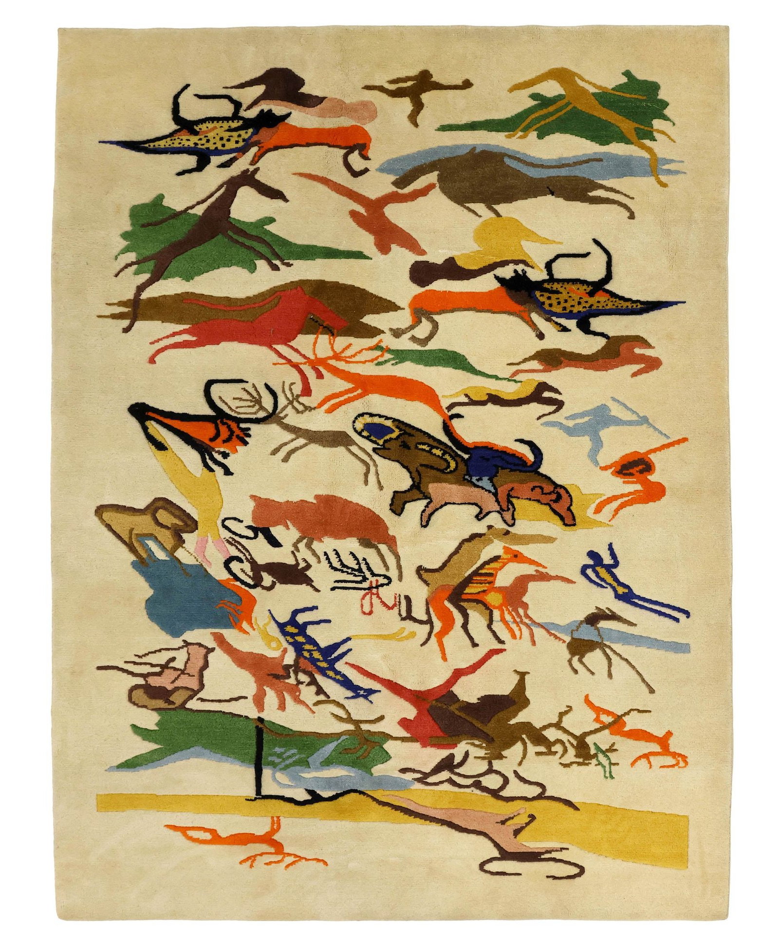 AFTER OLGA FISCH (D.1990) HAND-TIED VERTICAL RUG, 6'1" X 8'8" (1 of 3)