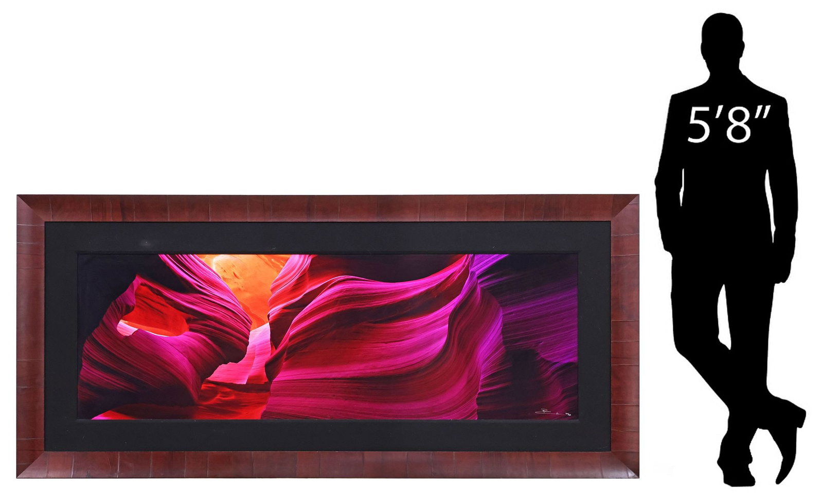 PETER LIK (B.1959) SLOT CANYON NATURE PHOTOGRAPH, 'ANGEL'S HEART,' 44" X 96" (1 of 6)