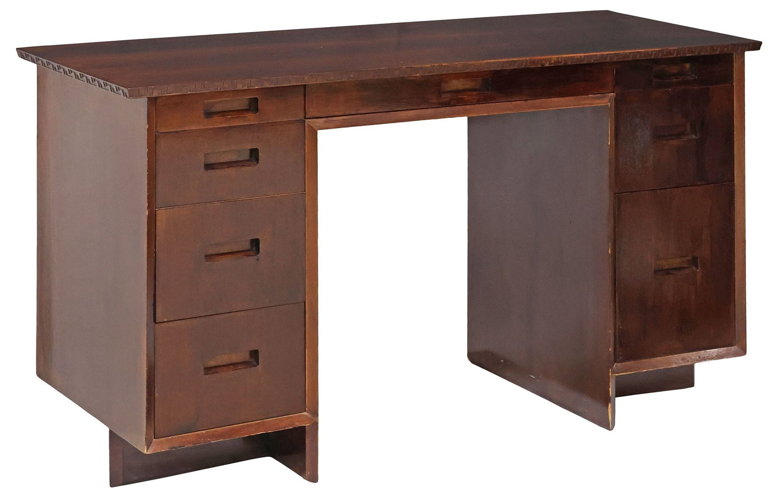 FRANK LLOYD WRIGHT FOR HENREDON 'TALIESIN' MID-CENTURY PEDESTAL DESK (1 of 6)