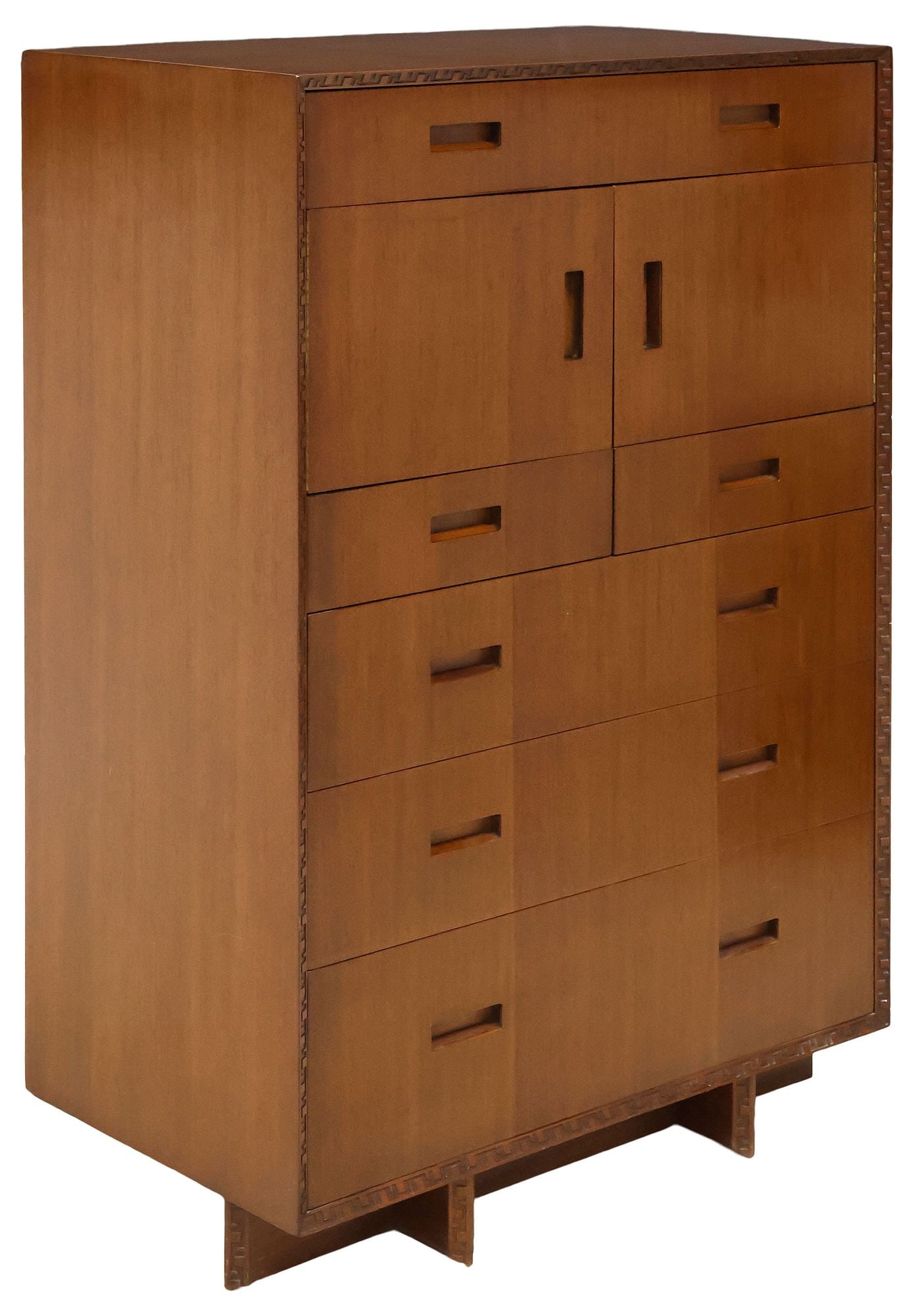 FRANK LLOYD WRIGHT FOR HENREDON 'TALIESIN' MAHOGANY HIGHBOY CHEST (1 of 7)