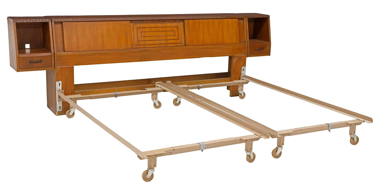 FRANK LLOYD WRIGHT FOR HENREDON 'TALIESIN' HEADBOARD & HOLLYWOOD RAILS (1 of 10)