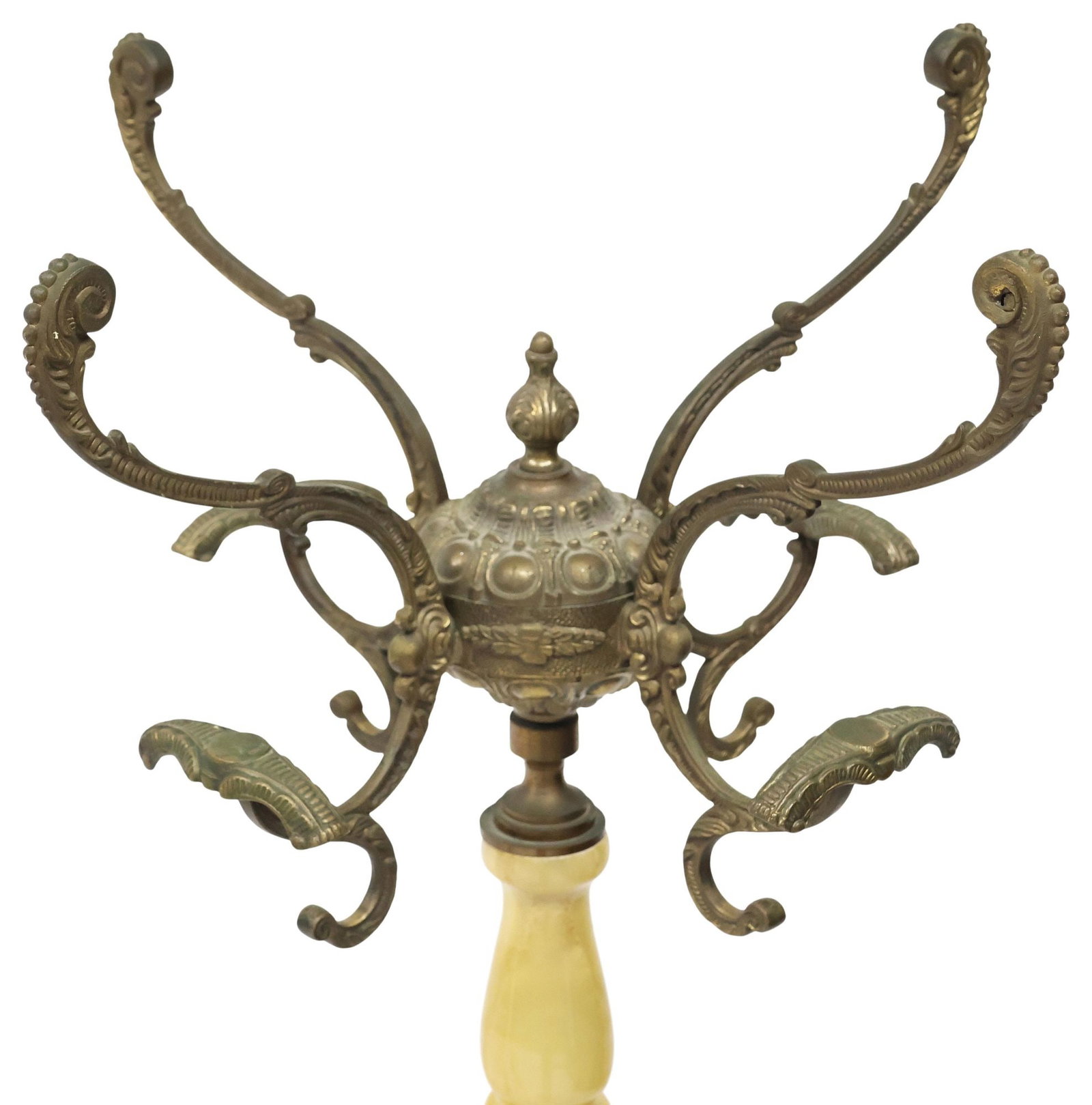 ITALIAN ONYX & GILT METAL STANDING HALL TREE (1 of 4)