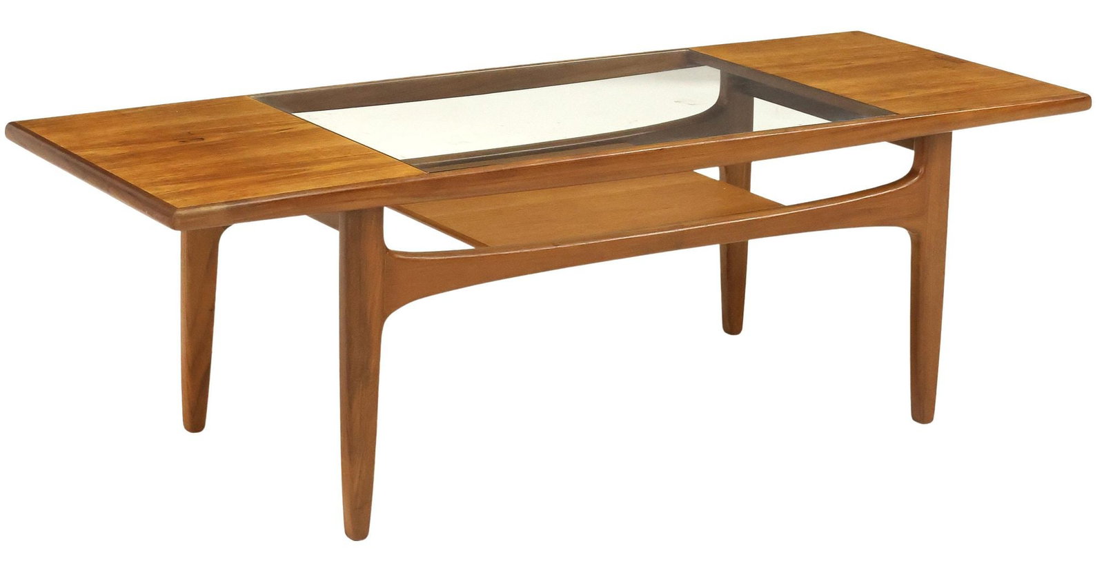 G PLAN 'FRESCO' MID-CENTURY MODERN GLASS-TOP TEAK COFFEE TABLE (1 of 5)