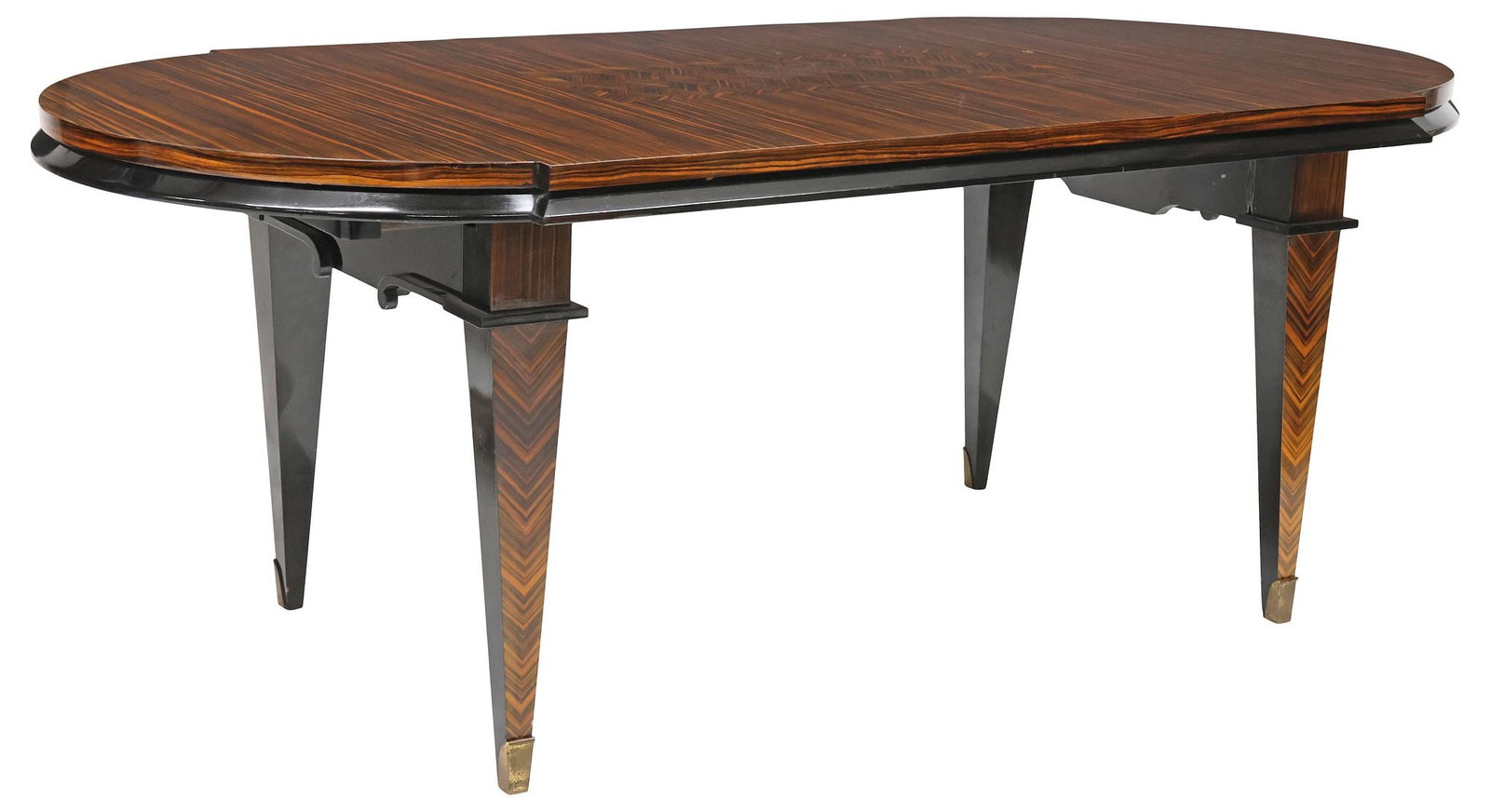FRENCH MID-CENTURY MODERN LACQUERED EXOTIC VENEER DINING TABLE (1 of 5)