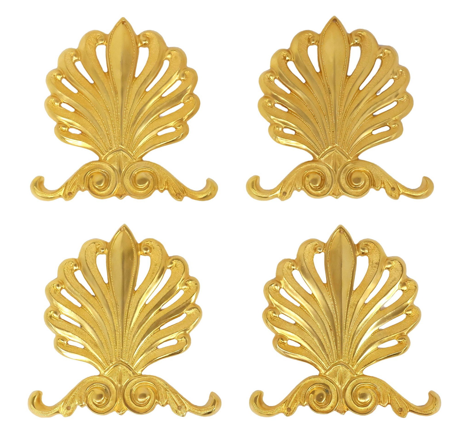 (4) ARCHITECTURAL GILT-METAL ROCAILLE SCROLL FURNITURE MOUNTS (1 of 4)