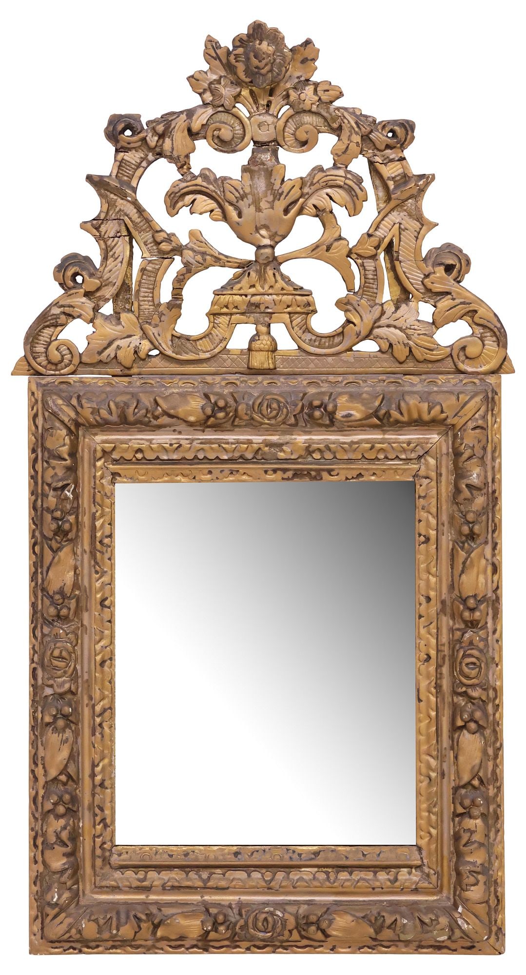 ITALIAN LOUIS XV STYLE GILT-PAINTED WALL MIRROR, 38"H (1 of 3)
