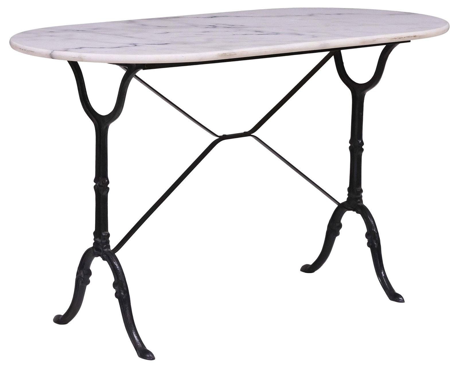 FRENCH MARBLE-TOP CAST IRON BISTRO TABLE (1 of 4)