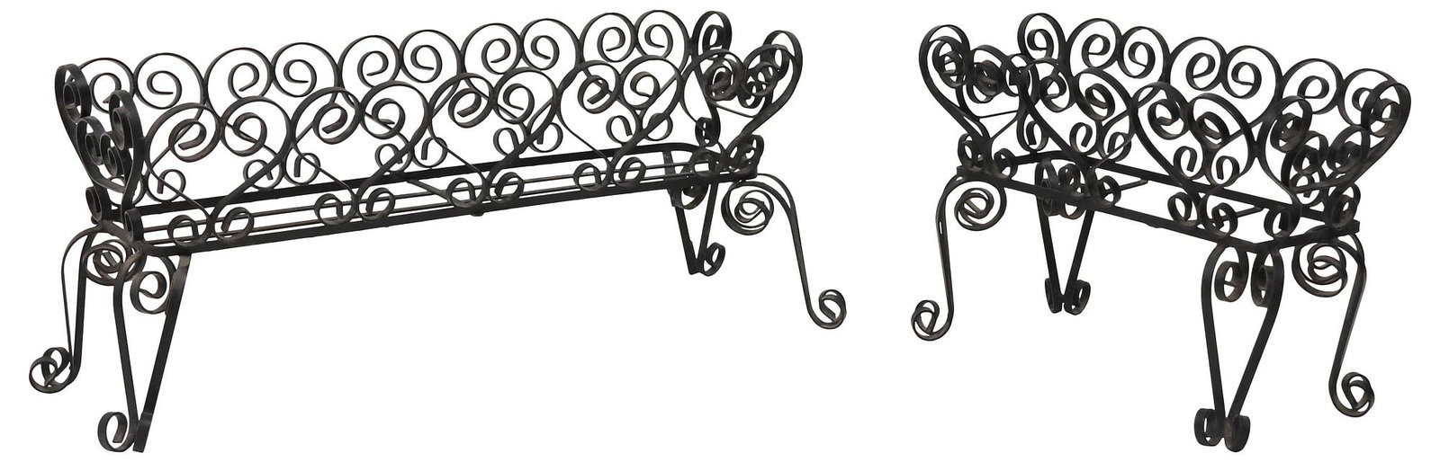 (2) ITALIAN WROUGHT IRON HEART MOTIF JARDINIERES / PLANTERS (1 of 4)