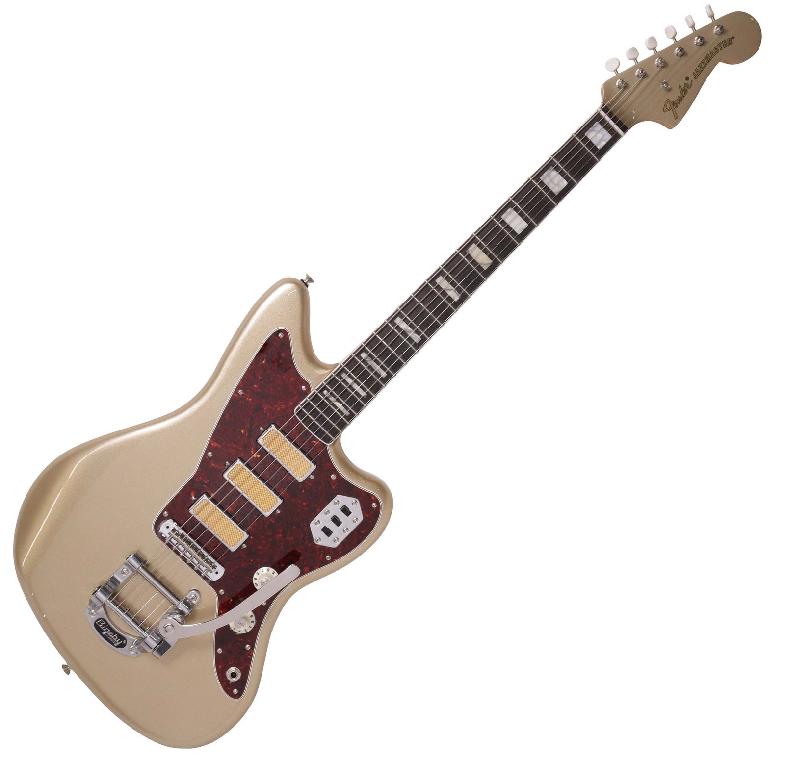 FENDER JAZZMASTER GOLD FOIL ELECTRIC GUITAR IN HARD CASE (1 of 8)