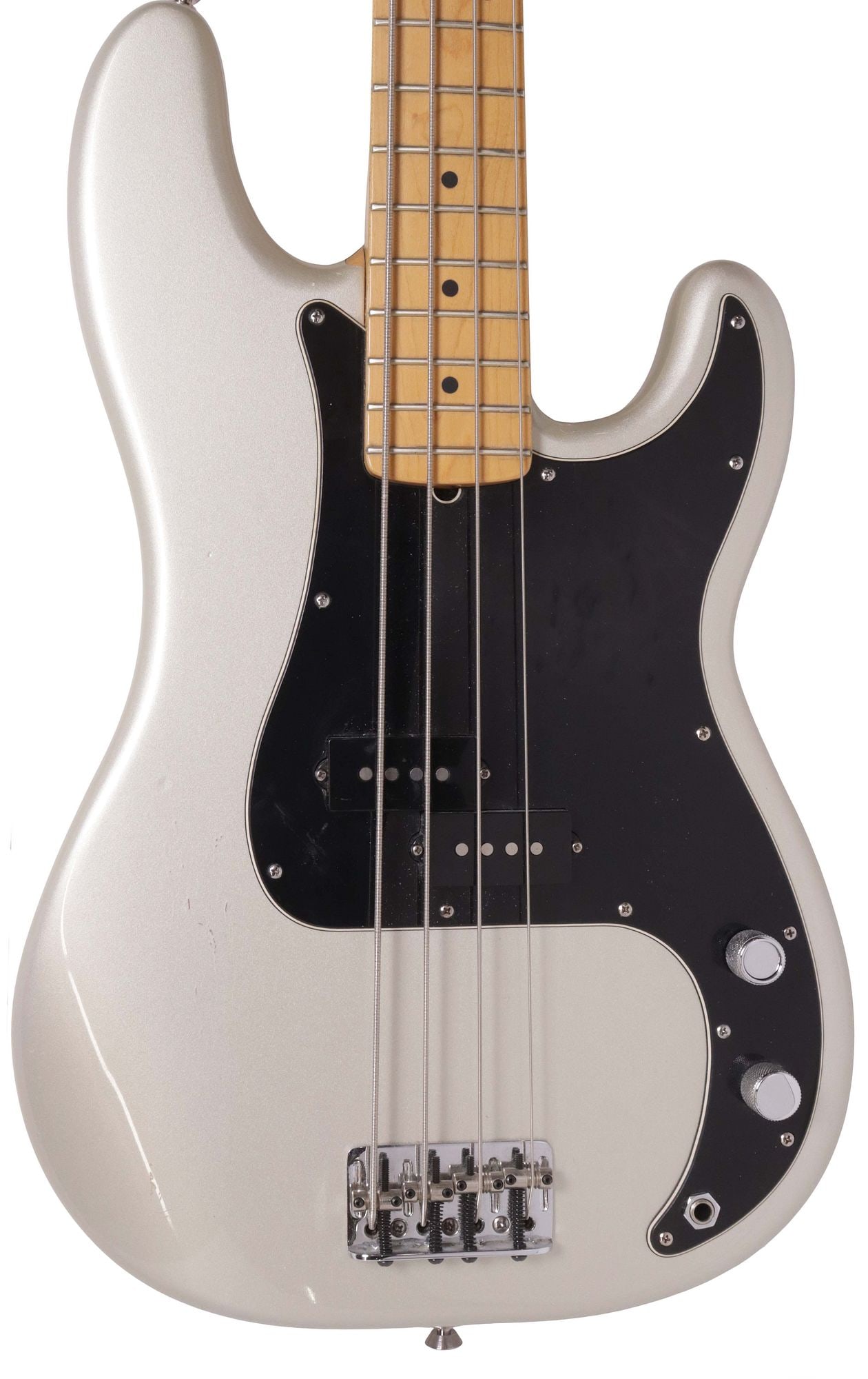 FENDER AMERICAN LIGHT GREY PRECISION BASS IN HARD SHELL CASE - 3