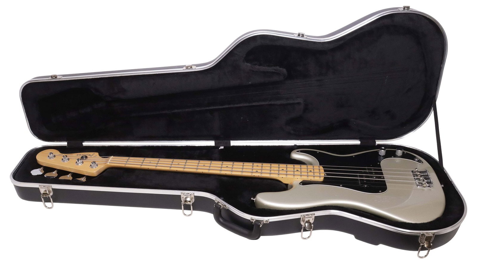FENDER AMERICAN LIGHT GREY PRECISION BASS IN HARD SHELL CASE - 7