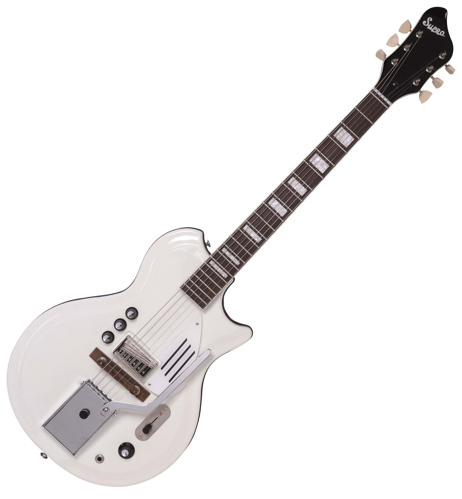 SUPRO AMERICANA ALPINE WHITE HOLLOW BODY ELECTRIC GUITAR IN SOFT CASE (1 of 8)