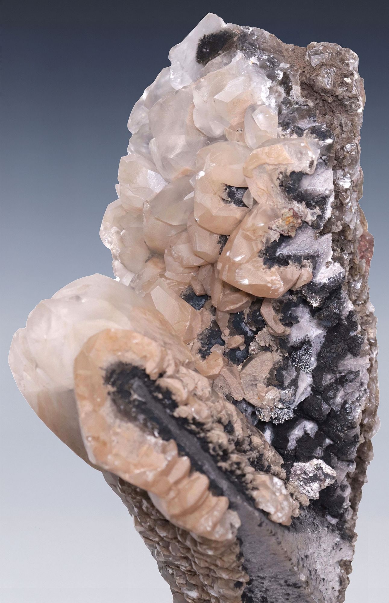GEOLOGICAL CALCITE CLUSTER SPECIMEN ON MARBLE BASE - 2