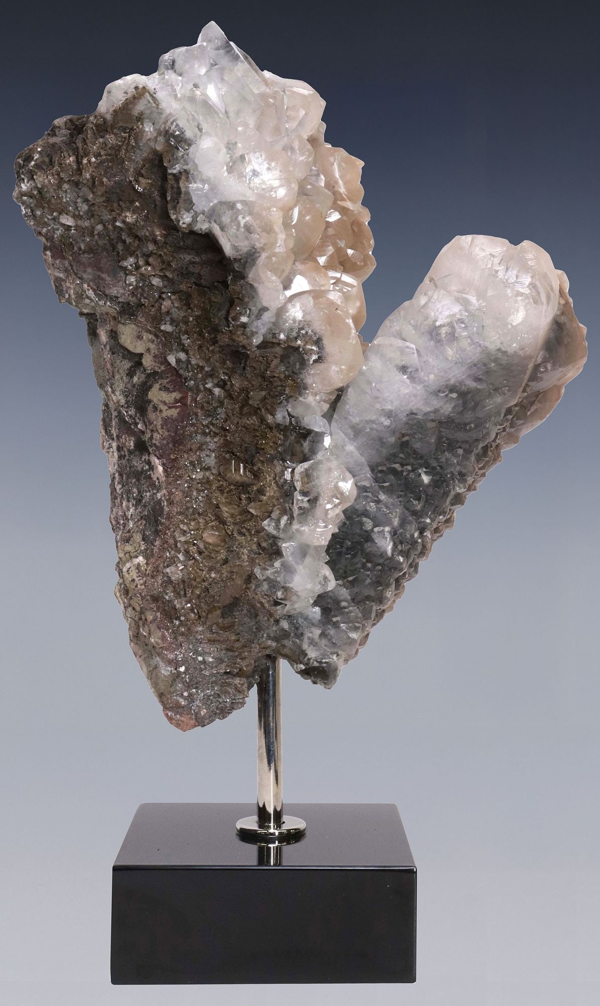 GEOLOGICAL CALCITE CLUSTER SPECIMEN ON MARBLE BASE - 3