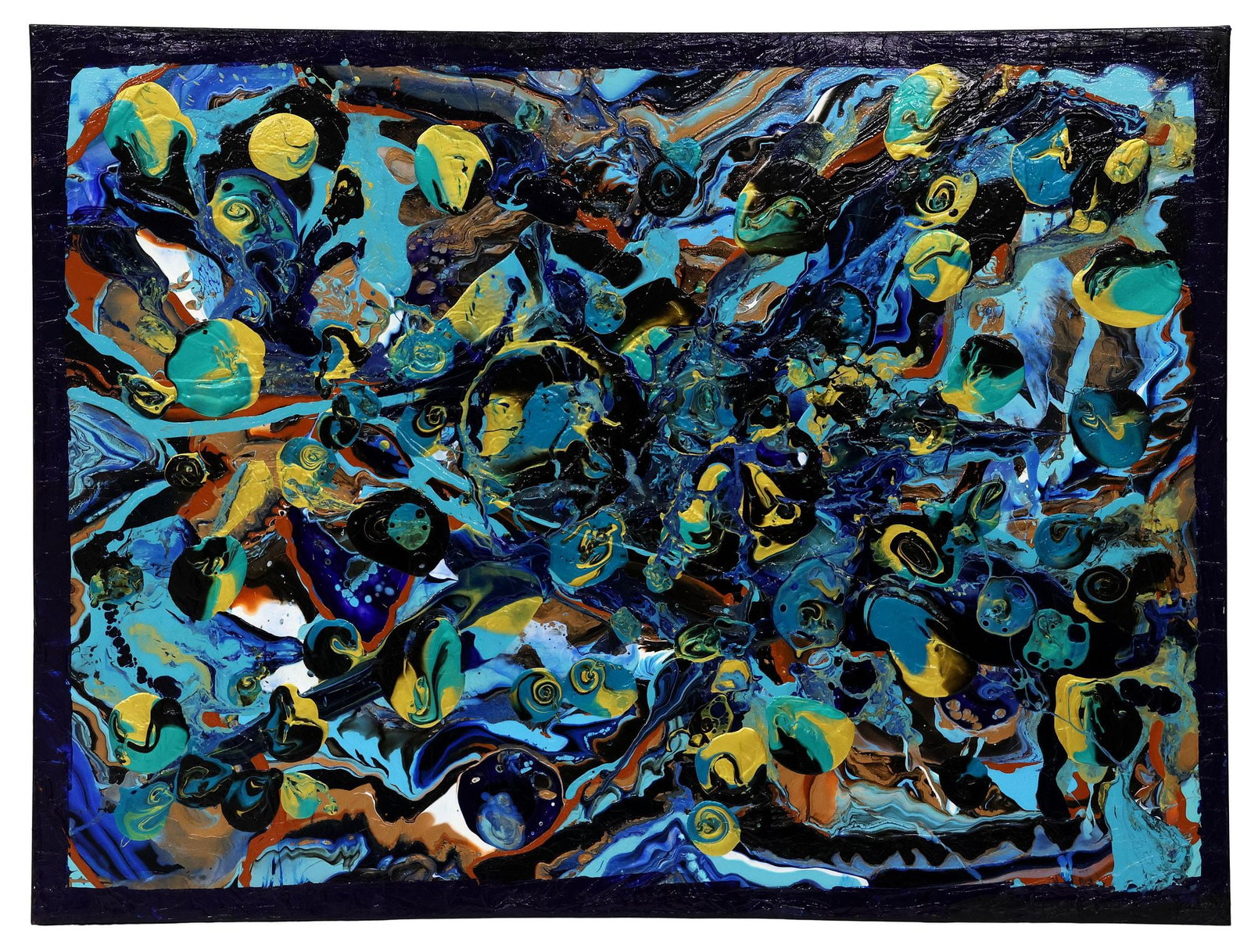 PETRONELLA GREER (B.1945) PAINTING, 'TIDAL CONSTELLATIONS,' 46" X 36" (1 of 5)