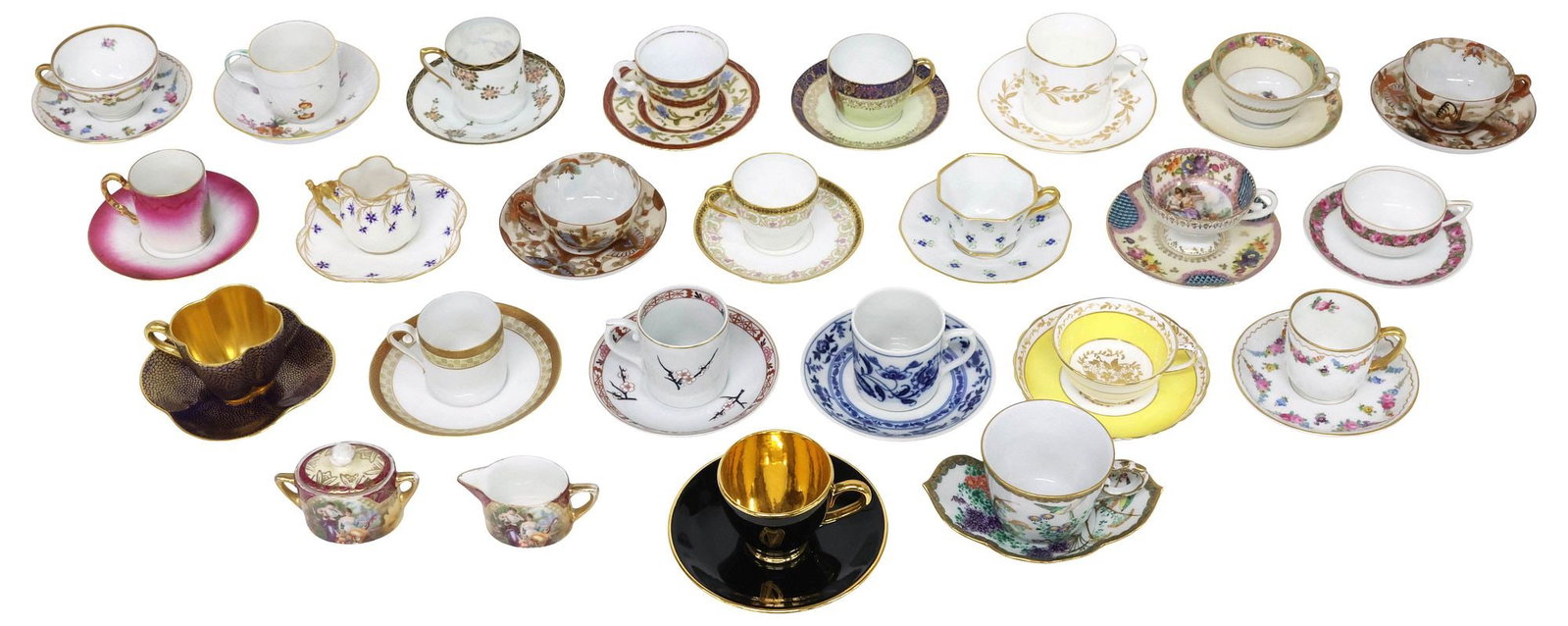 (48) COLLECTION OF PORCELAIN CUPS & SAUCERS, SUGAR BOWL & CREAMER (1 of 9)