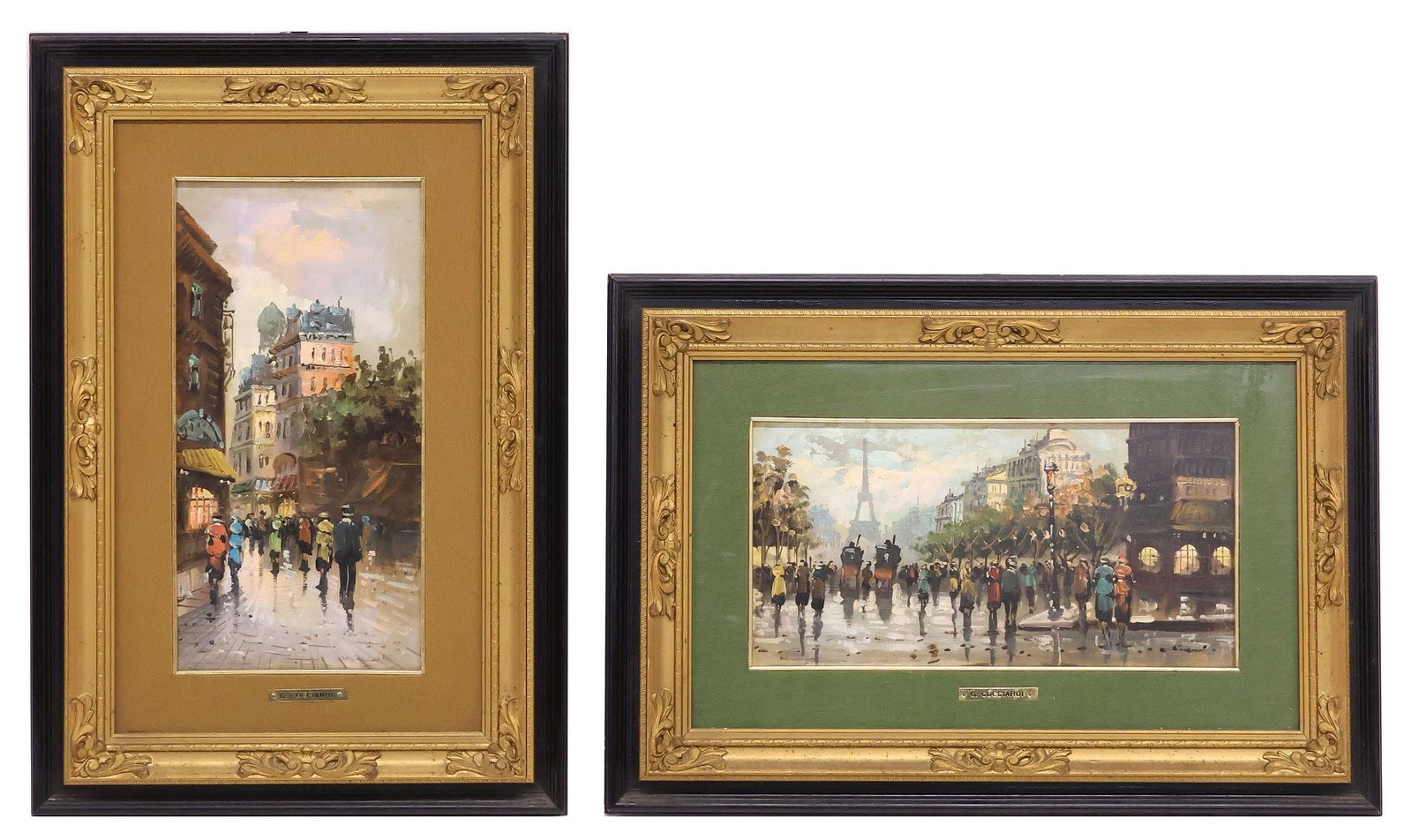 (2) SIGNED G. CUCCIARDI ITALIAN SCHOOL PAINTINGS, STREET SCENES (1 of 6)
