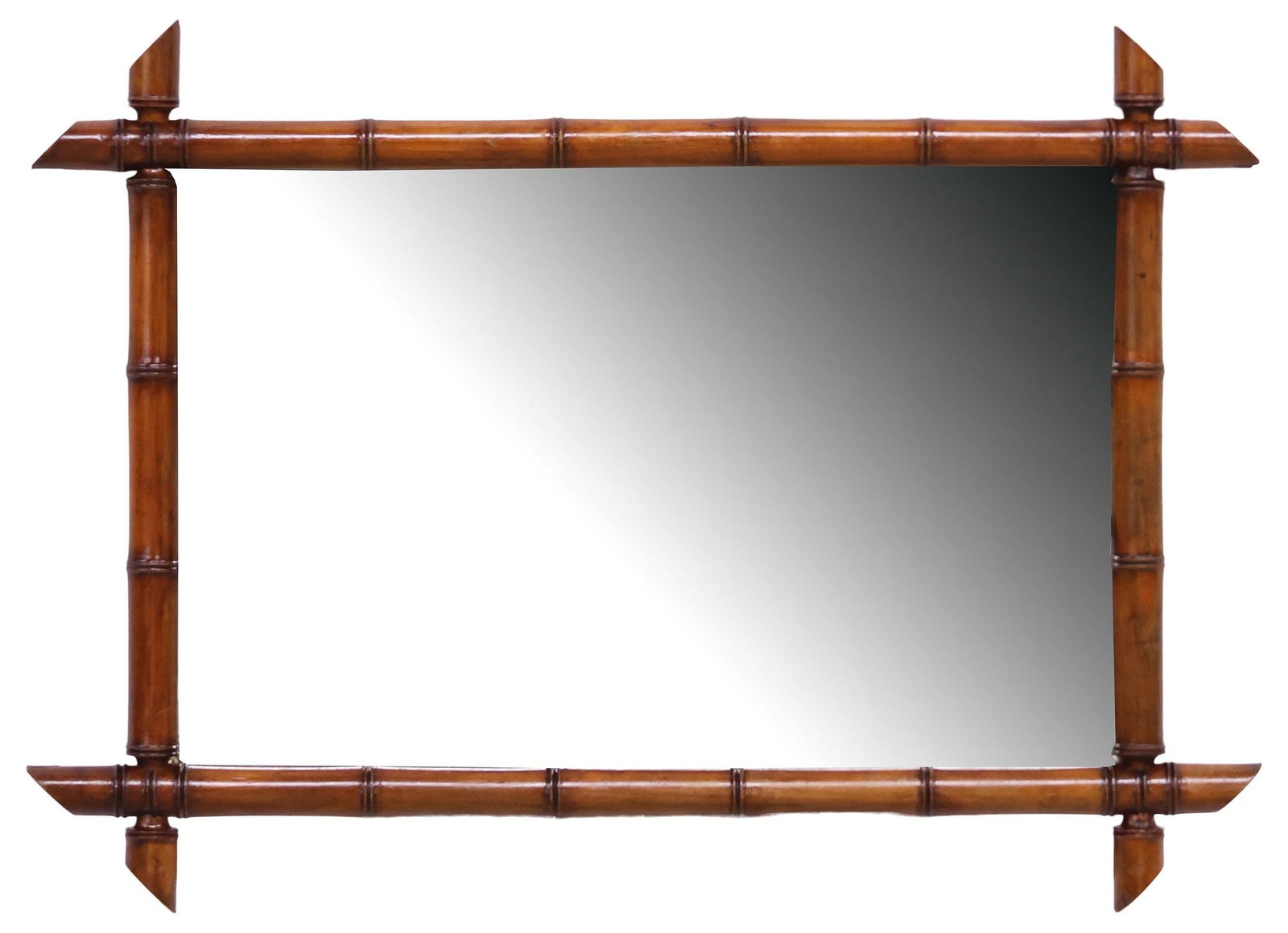 FRENCH FAUX BAMBOO TURNED WOOD WALL MIRROR (1 of 3)