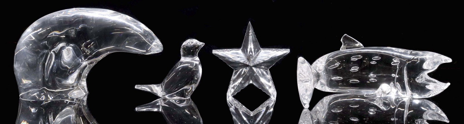 (4) VILLEROY & BOCH, STEUBEN & WATERFORD ART CRYSTAL TABLE ITEMS (1 of 8)