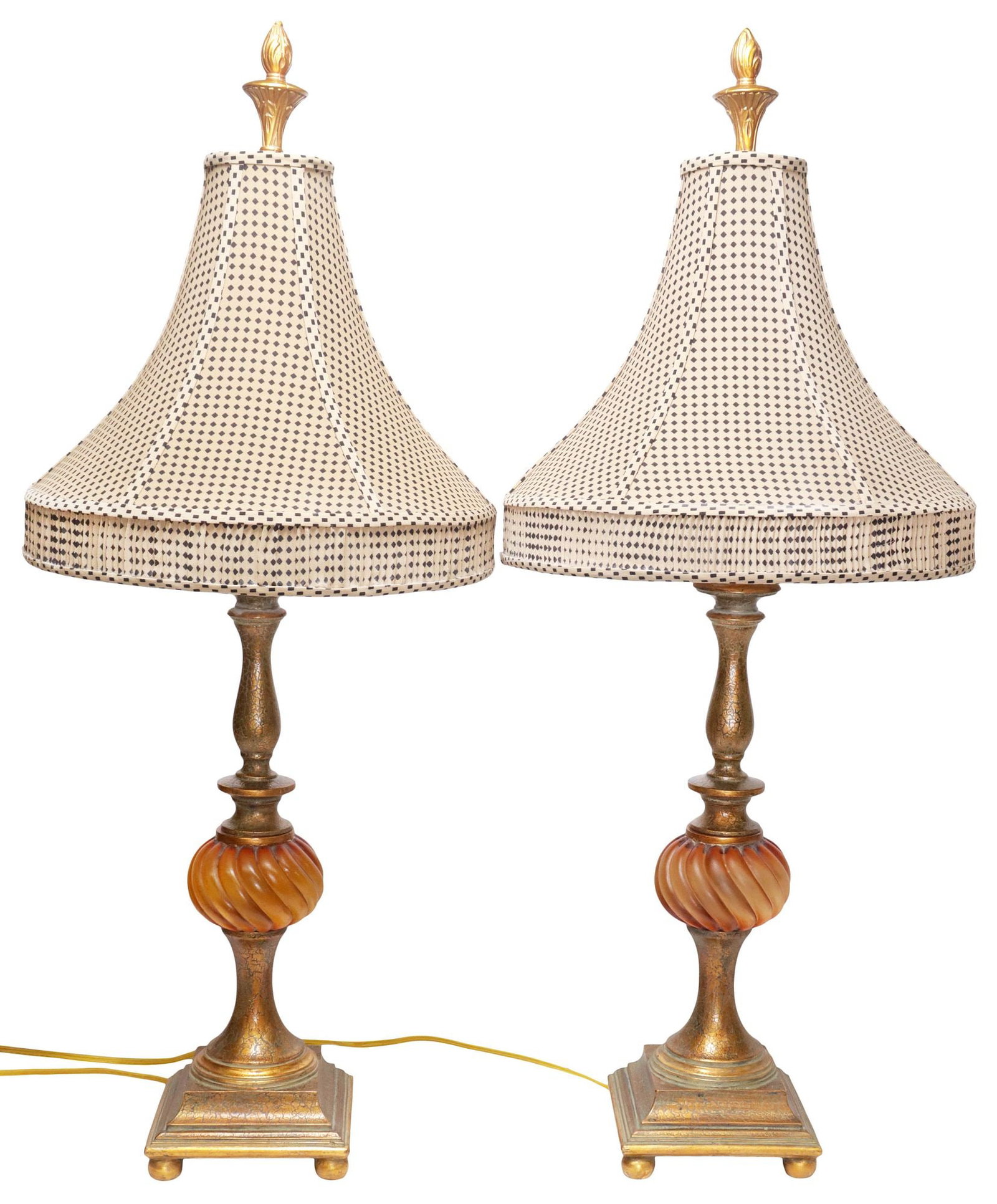 (2) MODERN MICHAEL BERMAN GILT 1-LIGHT TABLE LAMPS (1 of 7)