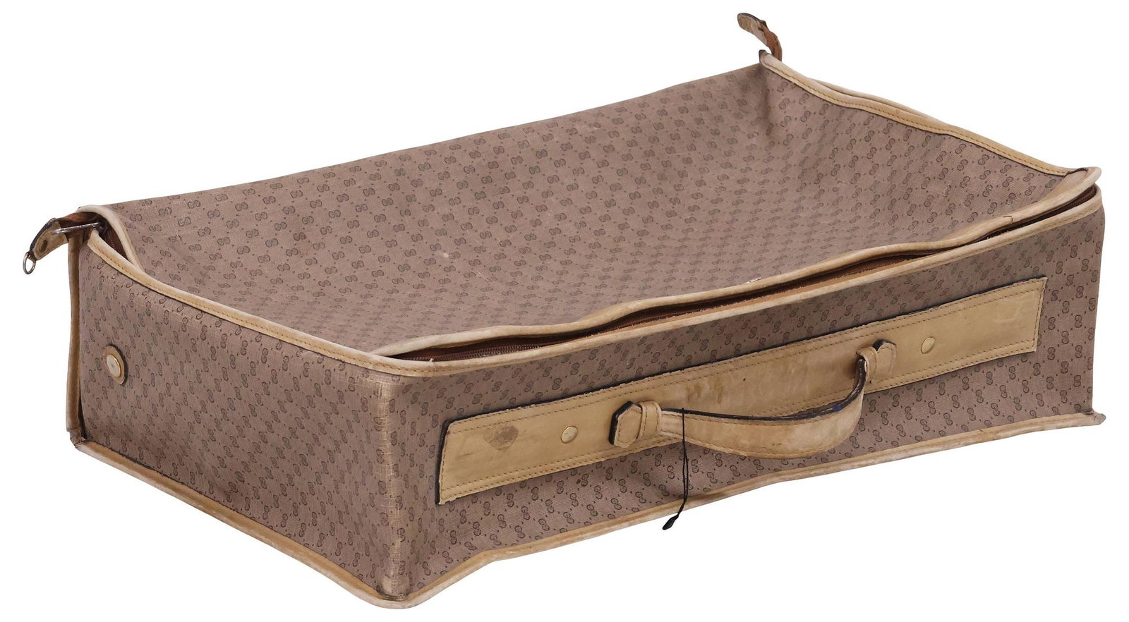 VINTAGE GUCCI MICRO GG MONOGRAM CANVAS & TAN LEATHER SUITCASE (1 of 8)