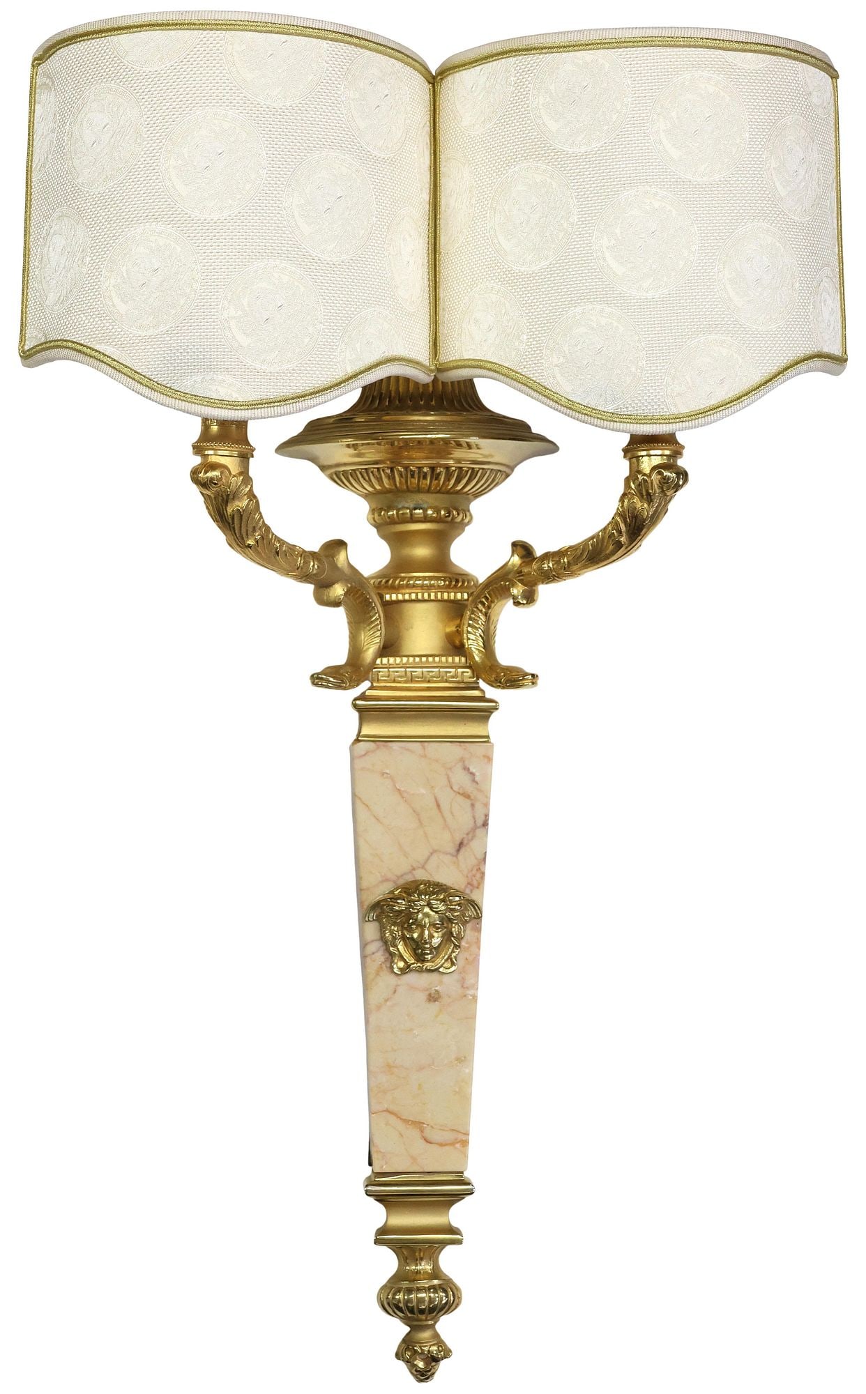 GIANNI VERSACE FOR LAUDARTE S.R.L. ORMULU & MARBLE TWO-LIGHT WALL SCONCE (1 of 6)