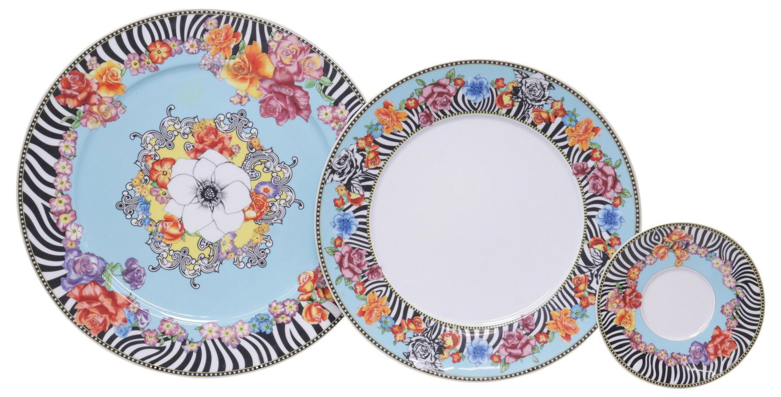 (3) VERSACE FOR ROSENTHAL 'HOT FLOWERS' PORCELAIN DINNERWARE (1 of 4)
