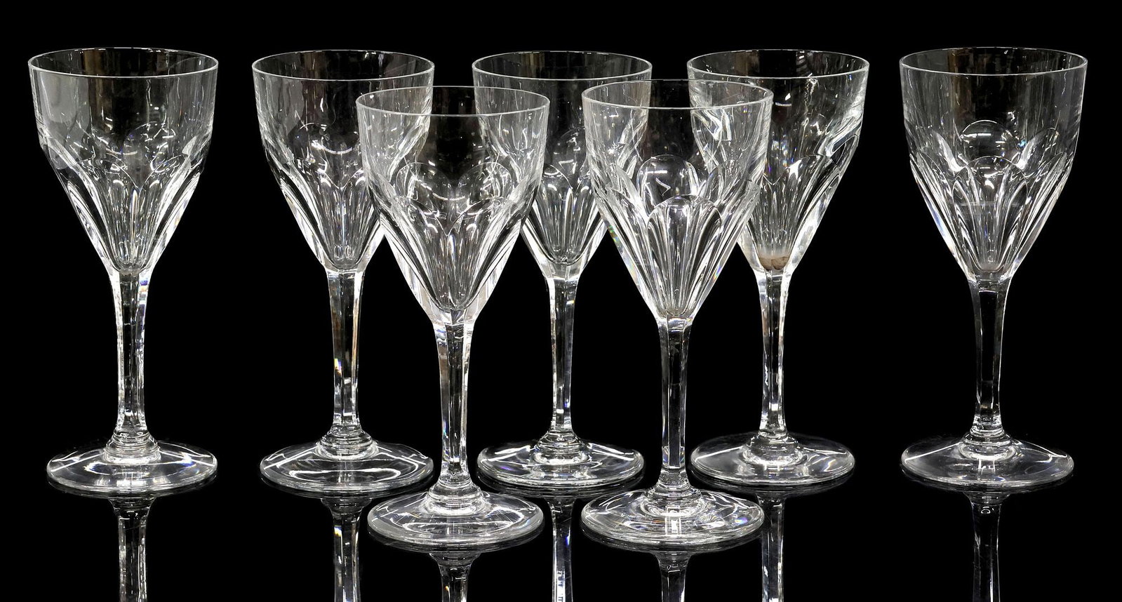 (7) FRENCH ST. LOUIS 'BRISTOL' CUT CRYSTAL BURGUNDY WINE GLASSES (1 of 4)