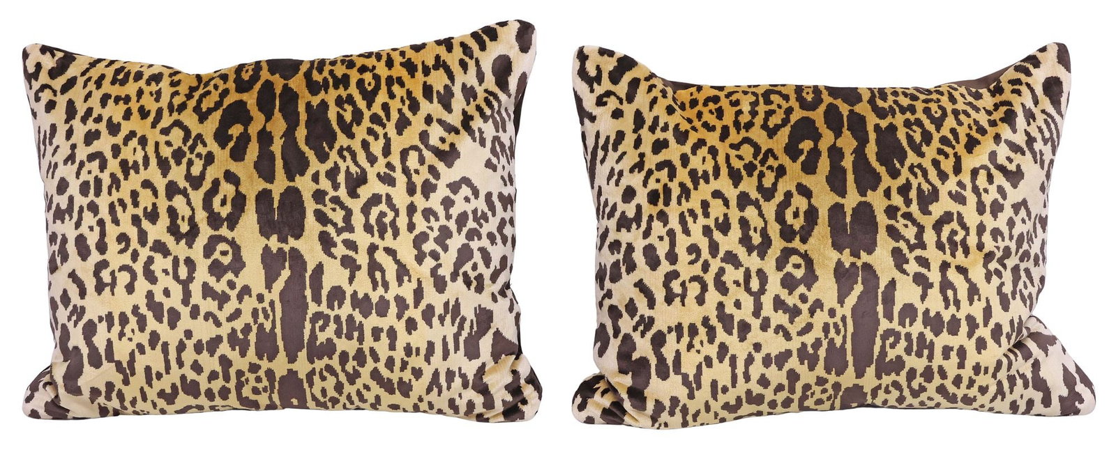 (2) DESIGNER SCALAMANDRE 'LEOPARDO' VELVET UPHOLSTERED THROW PILLOWS (1 of 3)
