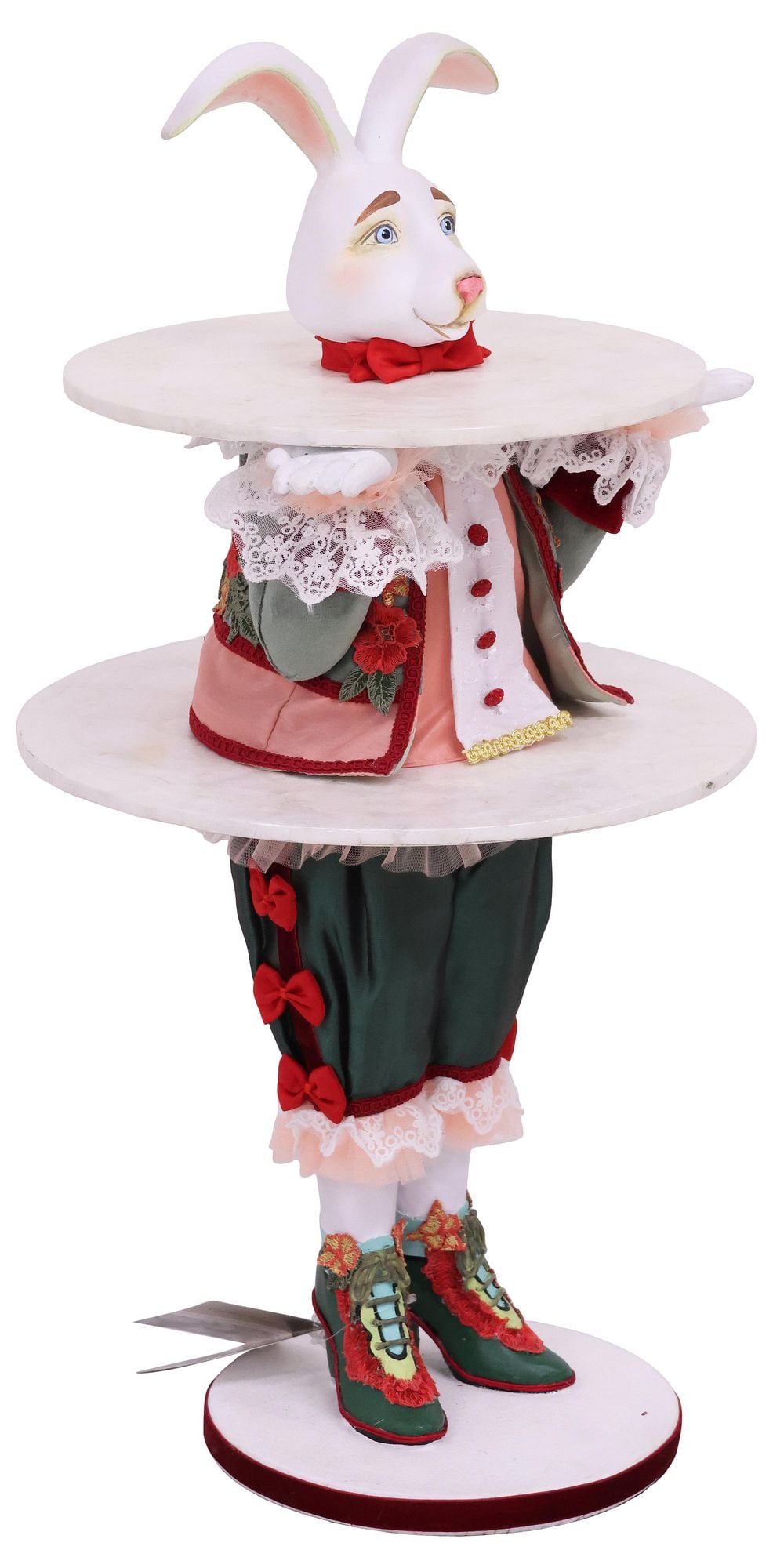 KATHERINE'S COLLECTION 'ENCHANTED BUNNY' FIGURAL 2-TIER SERVING TRAY, 27.5"H (1 of 6)