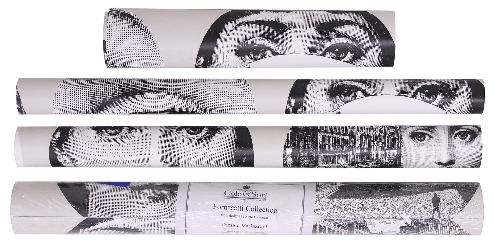 (4) COLE & SON FORNASETTI COLLECTION 'TEMA E VARIAZIONI' WALLPAPER ROLL & FRAGMENTS (1 of 5)