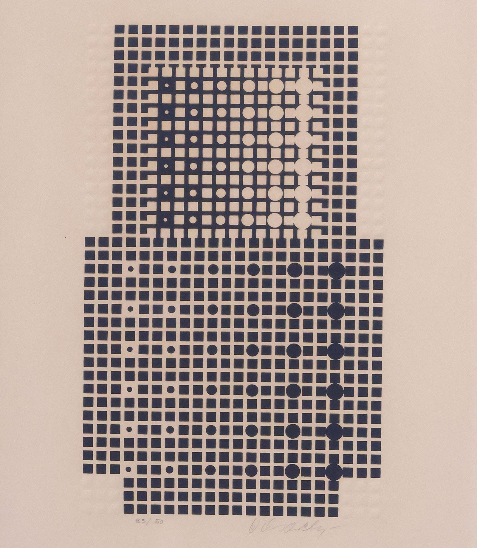 VICTOR VASARELY (1906-1997) ABSTRACT OP ART SCREENPRINT, 'CODE II' 83/150, 1960's (1 of 8)