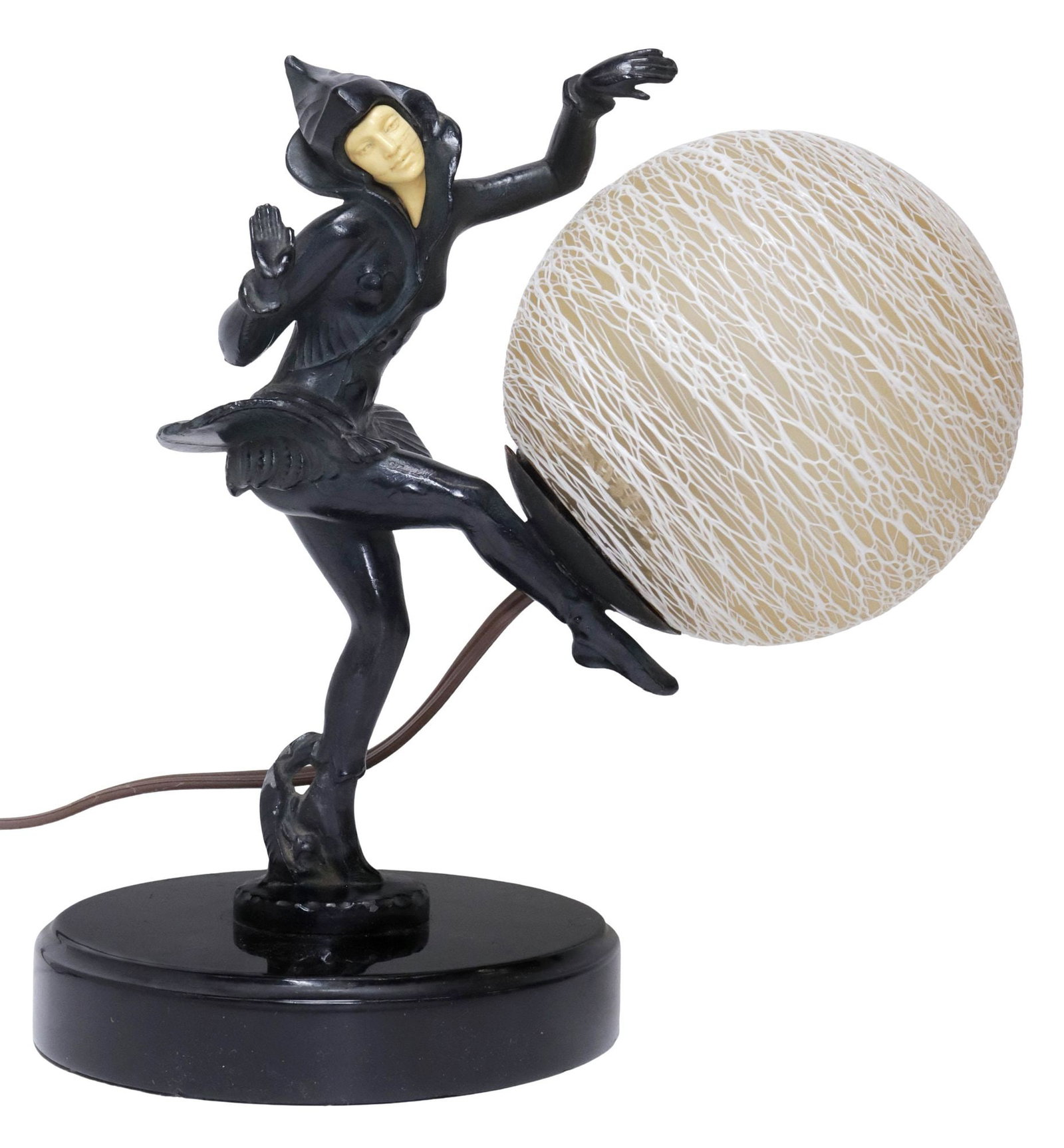 GERDA GERDAGO (ATTRIB.) ART DECO FIGURAL HARLEQUIN 1-LT TABLE LAMP (1 of 5)